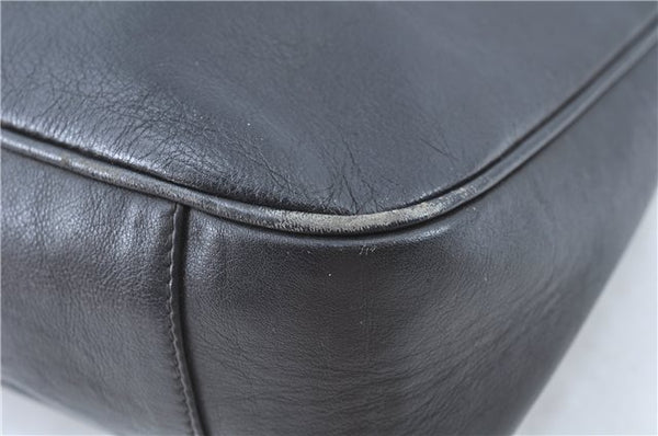 Authentic GUCCI Bamboo Hand Bag Purse Leather Black H4850