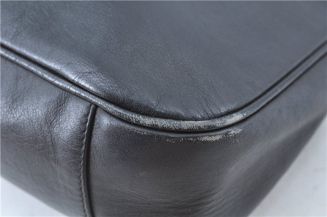 Authentic GUCCI Bamboo Hand Bag Purse Leather Black H4850