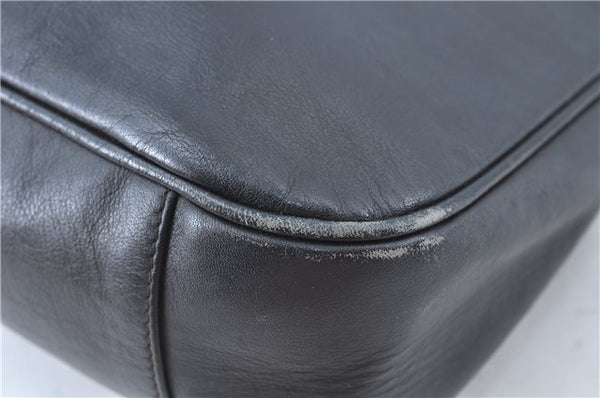 Authentic GUCCI Bamboo Hand Bag Purse Leather Black H4850