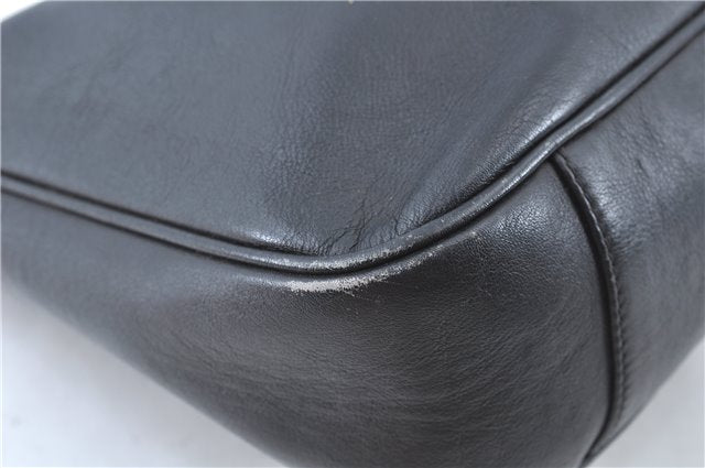 Authentic GUCCI Bamboo Hand Bag Purse Leather Black H4850