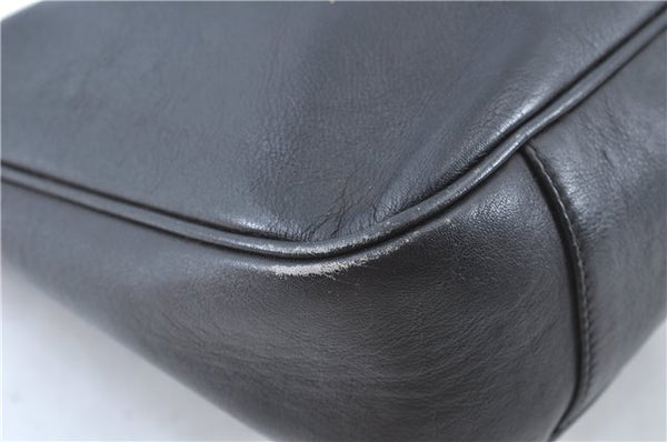 Authentic GUCCI Bamboo Hand Bag Purse Leather Black H4850