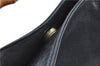 Authentic GUCCI Bamboo Hand Bag Purse Leather Black H4850