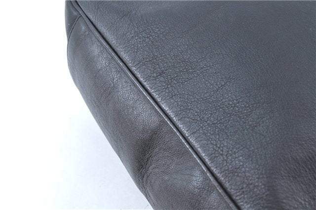 Authentic GUCCI Bamboo Hand Bag Purse Leather Black H4850