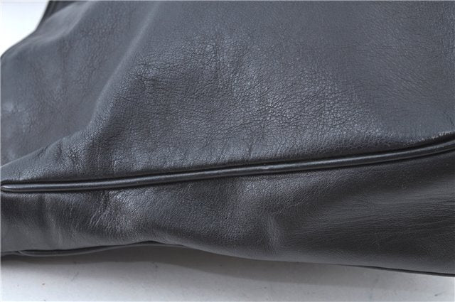 Authentic GUCCI Bamboo Hand Bag Purse Leather Black H4850