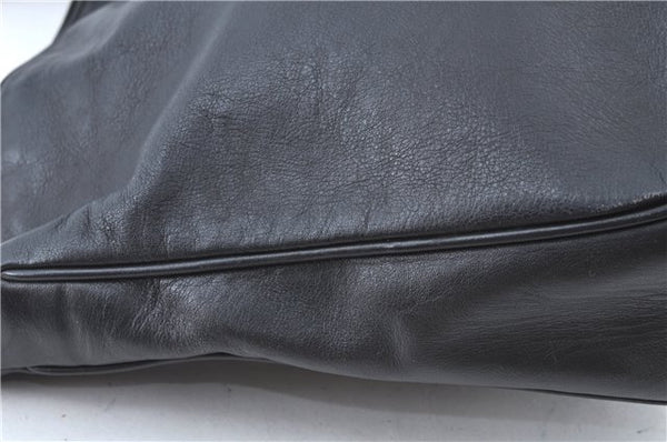 Authentic GUCCI Bamboo Hand Bag Purse Leather Black H4850