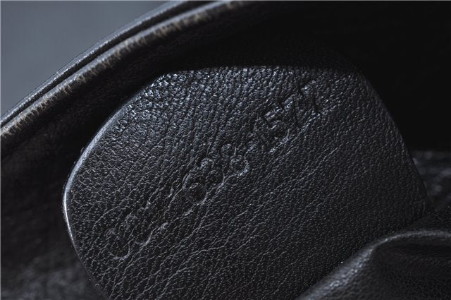 Authentic GUCCI Bamboo Hand Bag Purse Leather Black H4850