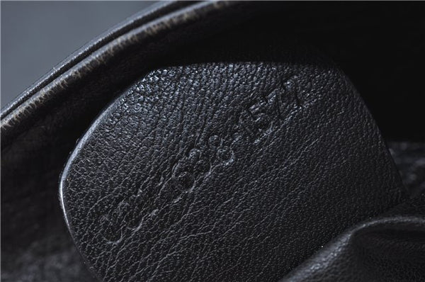 Authentic GUCCI Bamboo Hand Bag Purse Leather Black H4850