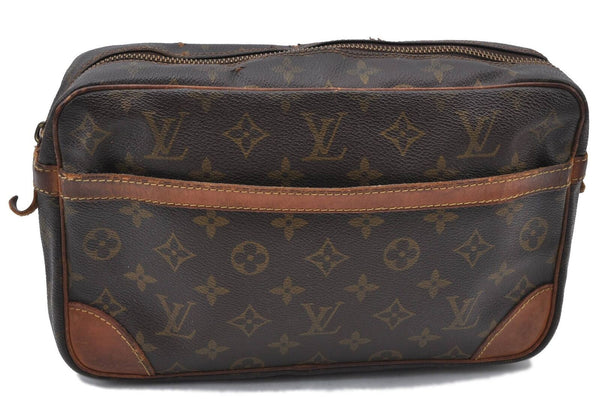Authentic LOUIS VUITTON Monogram Compiegne 28 Clutch Bag M51845 Junk LV H4864