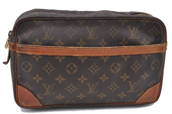 Authentic LOUIS VUITTON Monogram Compiegne 28 Clutch Hand Bag M51845 LV H4882