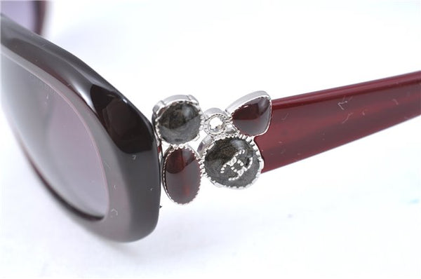 Auth CHANEL Sunglasses Plastic Rhinestone CC Logos CoCo Mark 5181-B-A Red H5106