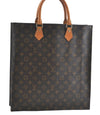 Authentic Louis Vuitton Monogram Sac Plat Hand Tote Bag M51140 LV H5138