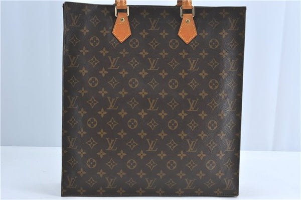 Authentic Louis Vuitton Monogram Sac Plat Hand Tote Bag M51140 LV H5138