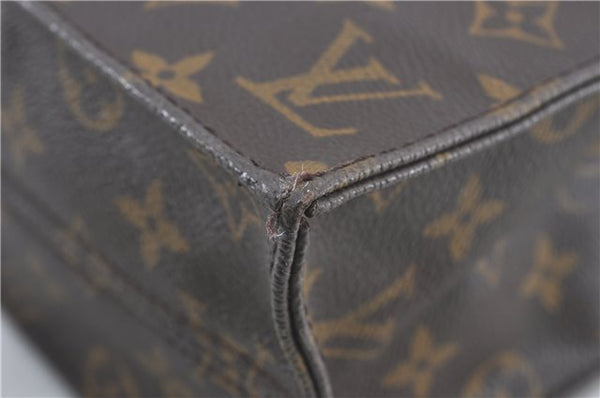 Authentic Louis Vuitton Monogram Sac Plat Hand Tote Bag M51140 LV H5138