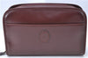 Authentic Cartier Must de Cartier Clutch Bag Purse Leather Bordeaux Red H5151