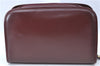 Authentic Cartier Must de Cartier Clutch Bag Purse Leather Bordeaux Red H5151