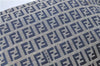 Auth FENDI Zucchino Mamma Baguette Shoulder Bag Canvas Leather Navy Blue H5163