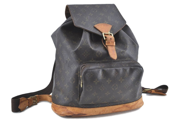 Authentic LOUIS VUITTON Monogram Montsouris GM Backpack M51135 LV H5310