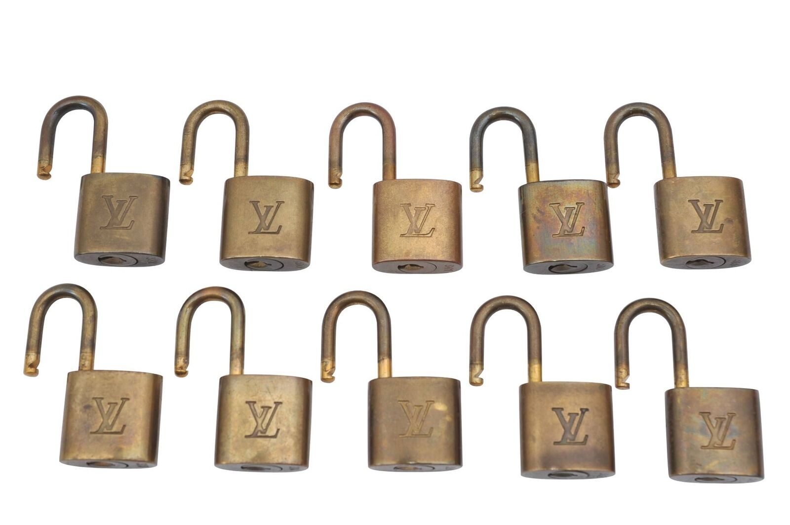 Authentic LOUIS VUITTON Padlock Gold 10Set LV H5358