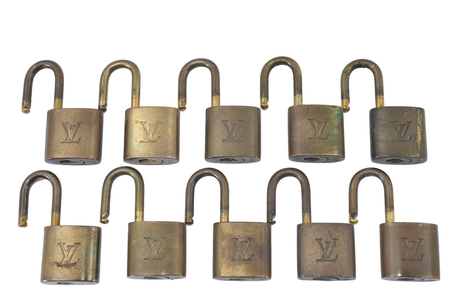 Authentic LOUIS VUITTON Padlock Gold 10Set LV H5374