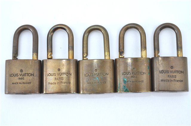 Authentic LOUIS VUITTON Padlock Gold 10Set LV H5374