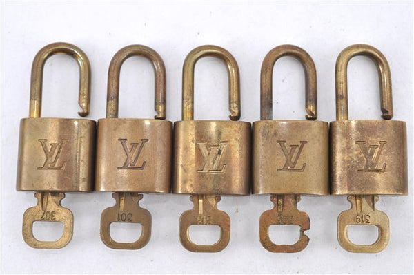 Authentic LOUIS VUITTON Padlock & Keys 10Set LV H5378