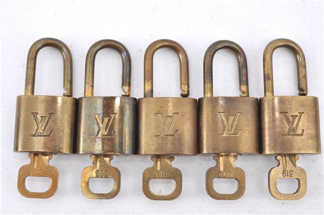 Authentic LOUIS VUITTON Padlock & Keys 10Set LV H5378