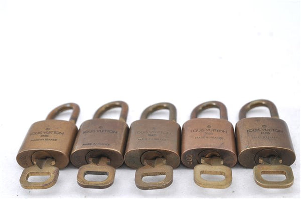 Authentic LOUIS VUITTON Padlock & Keys Gold 10Set LV H5383