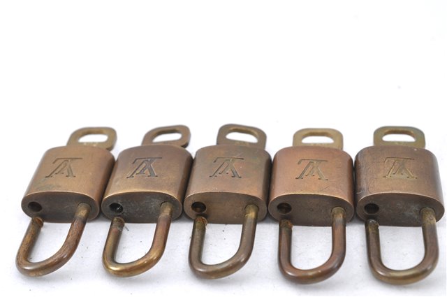 Authentic LOUIS VUITTON Padlock & Keys Gold 10Set LV H5383