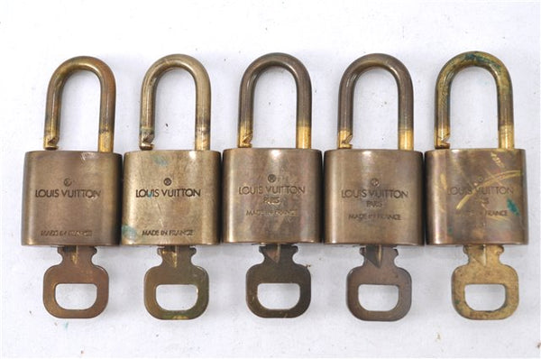 Authentic LOUIS VUITTON Padlock & Keys Gold 10Set LV H5384