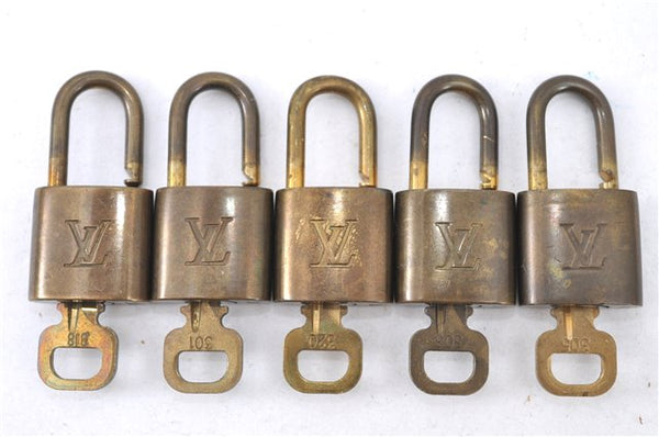 Authentic LOUIS VUITTON Padlock & Keys Gold 10Set LV H5384