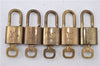 Authentic LOUIS VUITTON Padlock & Keys Gold 10Set LV H5387