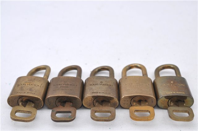 Authentic LOUIS VUITTON Padlock & Keys Gold 10Set LV H5387