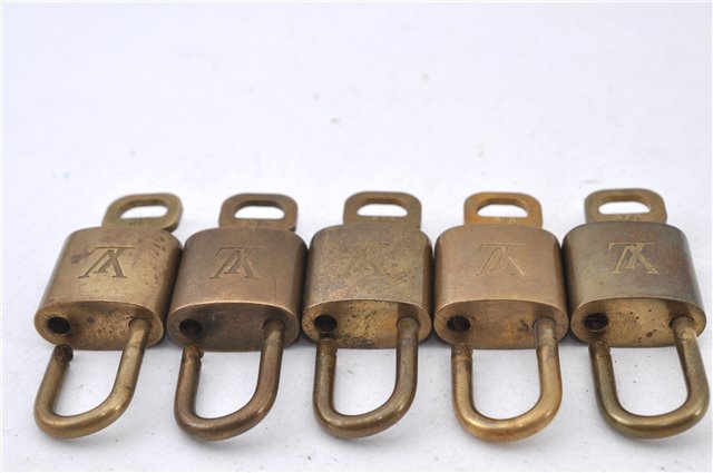 Authentic LOUIS VUITTON Padlock & Keys Gold 10Set LV H5387