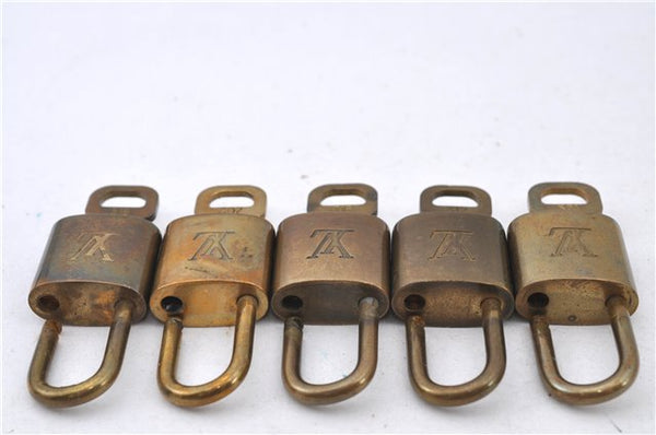 Authentic LOUIS VUITTON Padlock & Keys Gold 10Set LV H5387