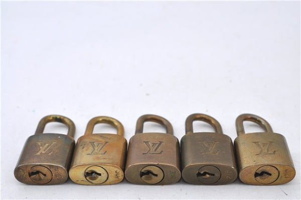 Authentic LOUIS VUITTON Padlock & Keys Gold 10Set LV H5387