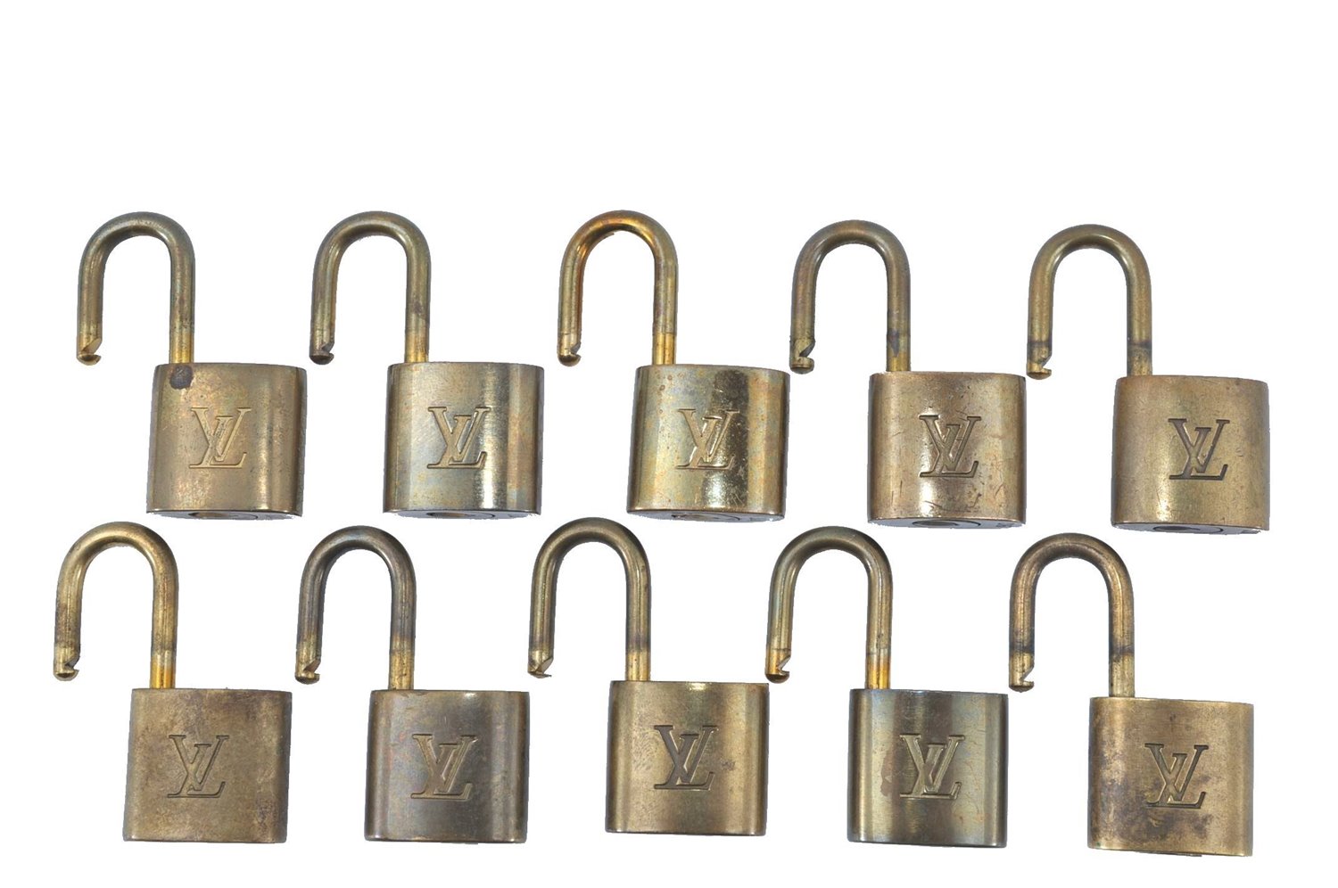 Authentic LOUIS VUITTON Padlock Gold 10Set LV H5388