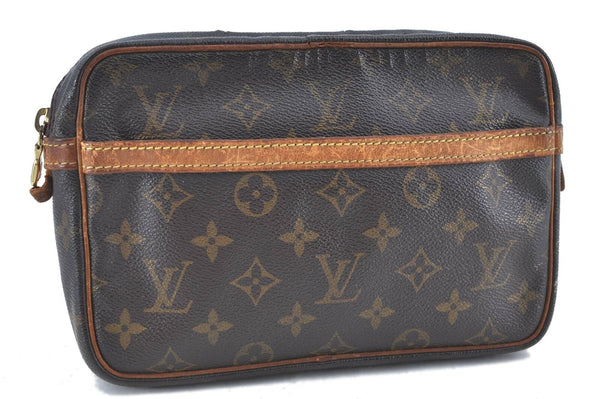 Auth LOUIS VUITTON Monogram Compiegne 23 Clutch Hand Bag M51847 LV H5454