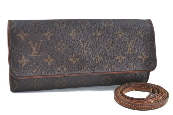 Authentic LOUIS VUITTON Monogram Pochette Twin GM Clutch Bag M51852 Pouch H5553