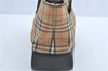 Authentic BURBERRY Nova Check Canvas Leather Tote Hand Bag Purse Beige H5597