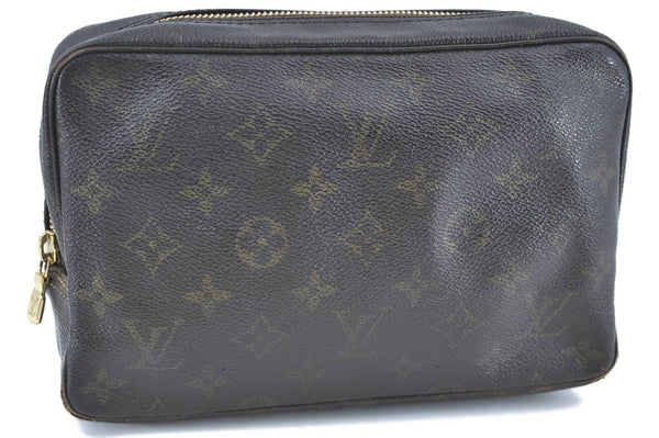 Auth Louis Vuitton Monogram Trousse Toilette 23 Clutch Hand Bag M47524 LV H5670