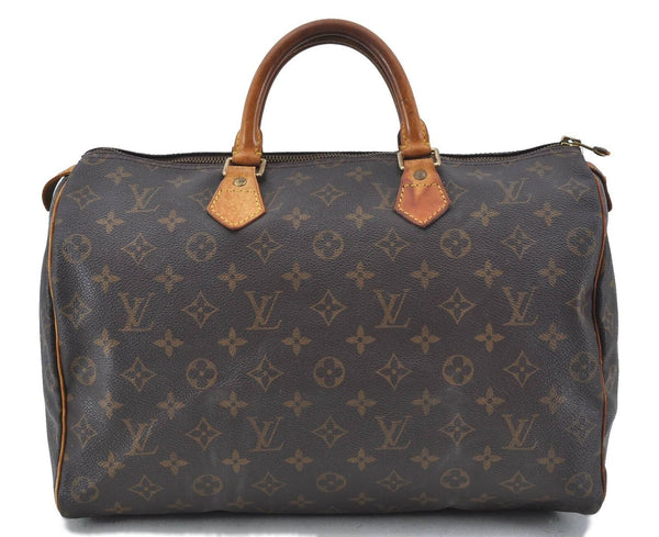 Authentic Louis Vuitton Monogram Speedy 35 Hand Bag M41524 LV H5677