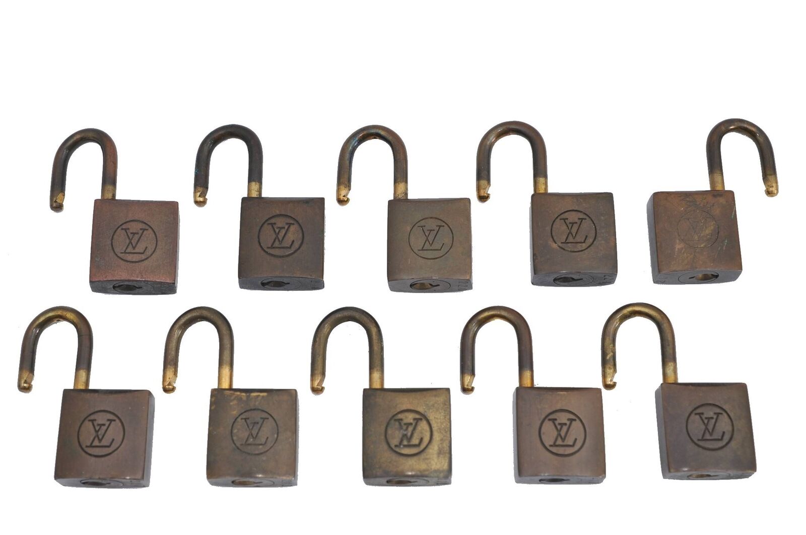 Authentic Louis Vuitton Padlock Gold 10Set LV H5686