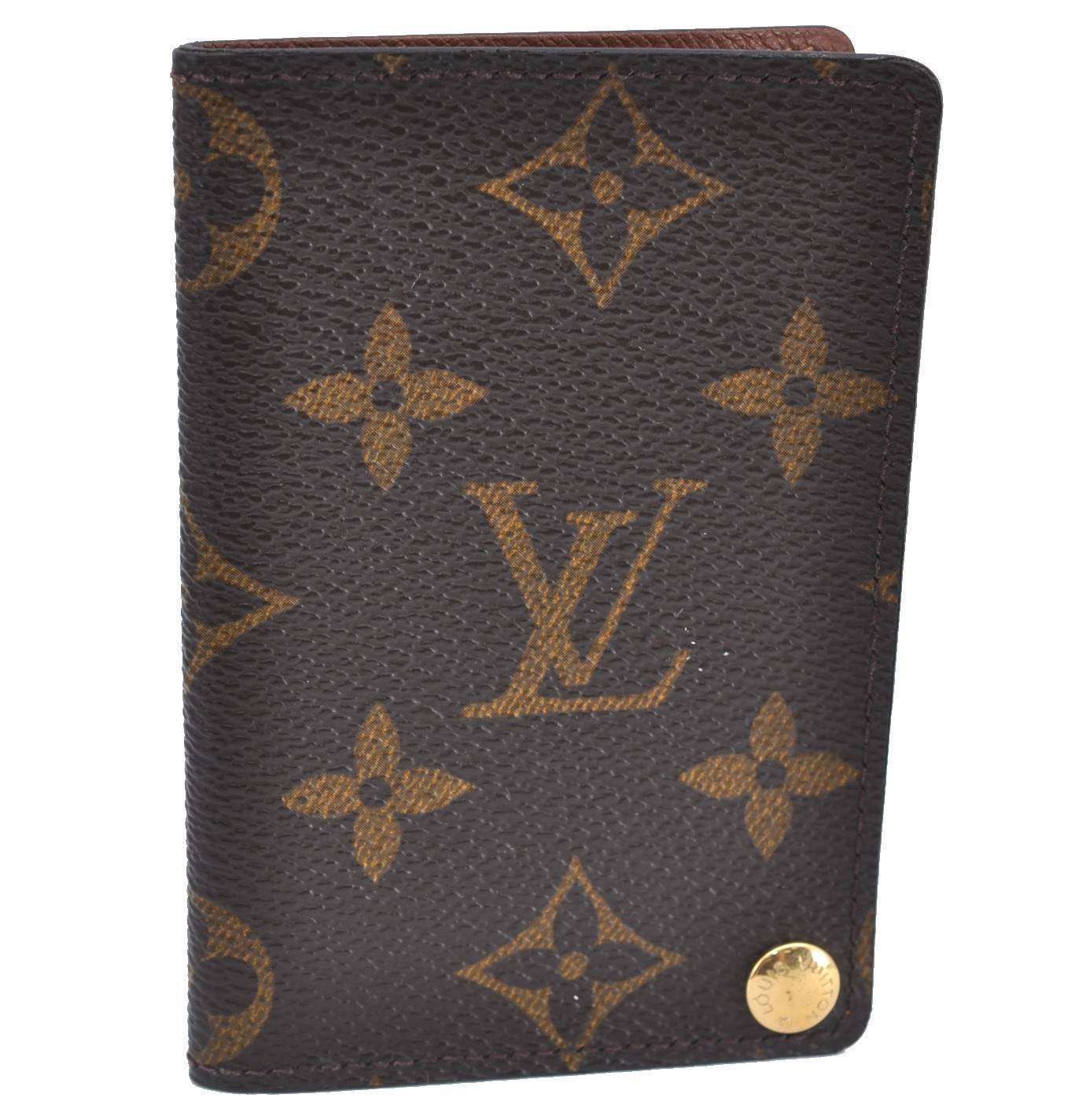 Auth Louis Vuitton Monogram Porte Cartes Credit Pression M60937 Card Case H5719