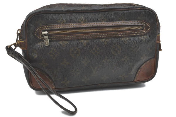 Auth Louis Vuitton Monogram Marly Dragonne GM Clutch Hand Bag M51825 LV H5724