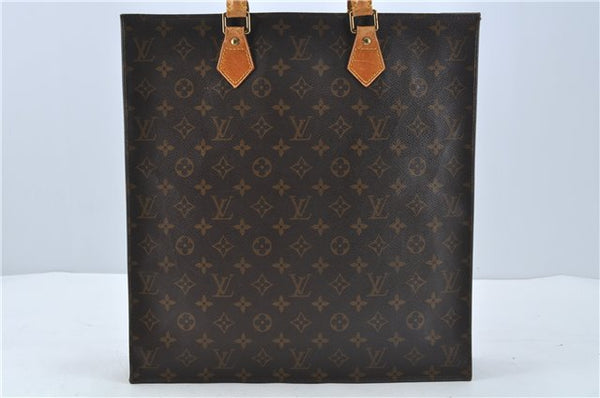 Authentic Louis Vuitton Monogram Sac Plat Hand Bag M51140 LV H5728