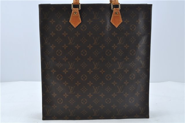 Authentic Louis Vuitton Monogram Sac Plat Hand Bag M51140 LV H5728