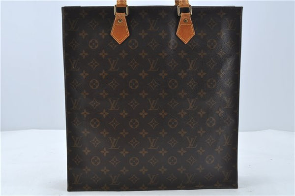 Authentic Louis Vuitton Monogram Sac Plat Hand Bag M51140 LV H5728