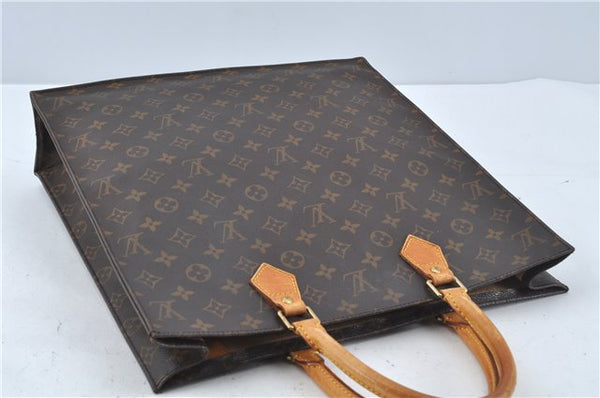 Authentic Louis Vuitton Monogram Sac Plat Hand Bag M51140 LV H5728