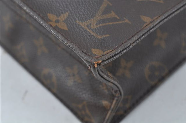 Authentic Louis Vuitton Monogram Sac Plat Hand Bag M51140 LV H5728