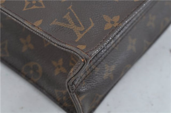 Authentic Louis Vuitton Monogram Sac Plat Hand Bag M51140 LV H5728